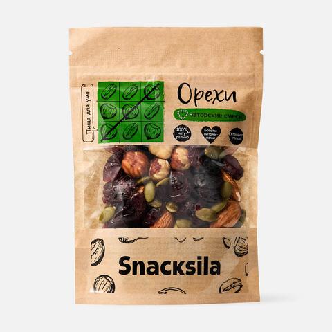 Изображение товара Смесь орехов Snacksila, с виноградом, сушёной клюквой и тыквенными семечками, 50 г