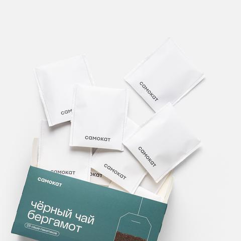 Изображение товара Чёрный чай Самокат с бергамотом 25 пакетиков - ароматный напиток для бодрости