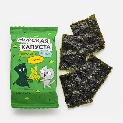 Изображение товара Сушёная морская капуста с васаби из Кореи 17 г