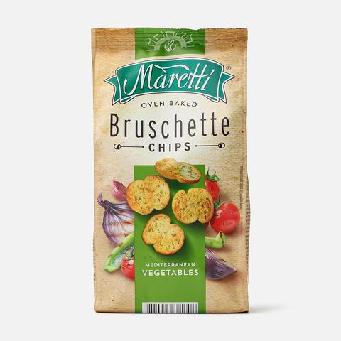 Изображение товара Мaretti Bruschette Средиземноморские овощи 70 г - хрустящие хлебные ломтики с овощной начинкой