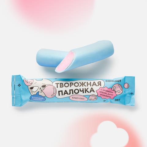 Изображение товара Творожная палочка Самокат, глазированная, с ароматом бабл-гам, арбуза, дыни и малины, 30 г