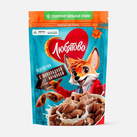 Изображение товара Подушечки Любятово с шоколадной начинкой 220 г - хрустящие и вкусные для завтрака