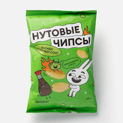 Изображение товара Нутовые чипсы Самокат васаби и соевый соус 50 г Хрустящие и полезные