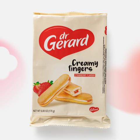 Изображение товара Из Польши: Печенье Dr Gerard Creamy Fingers с кремовой начинкой, со вкусом клубники, 170 г